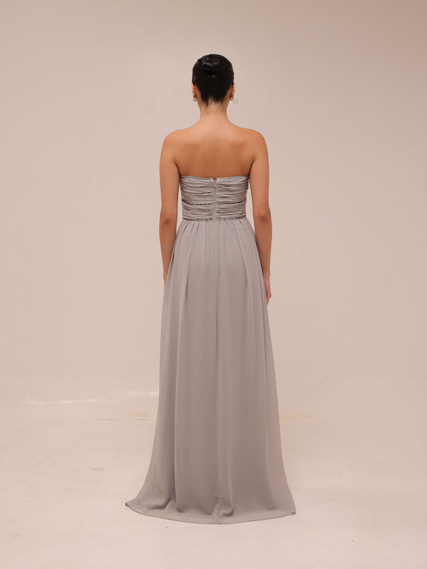 Pearl Strapless Maxi Dress