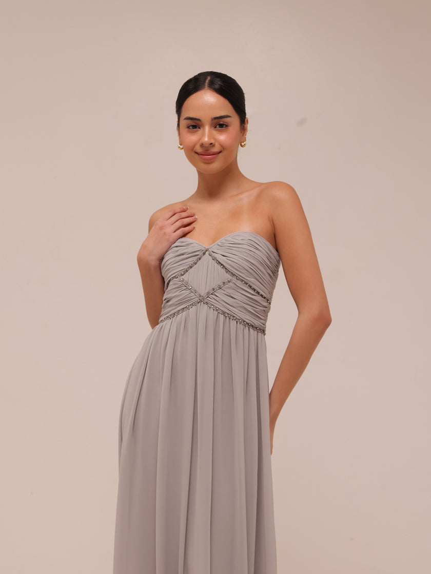 Pearl Strapless Maxi Dress