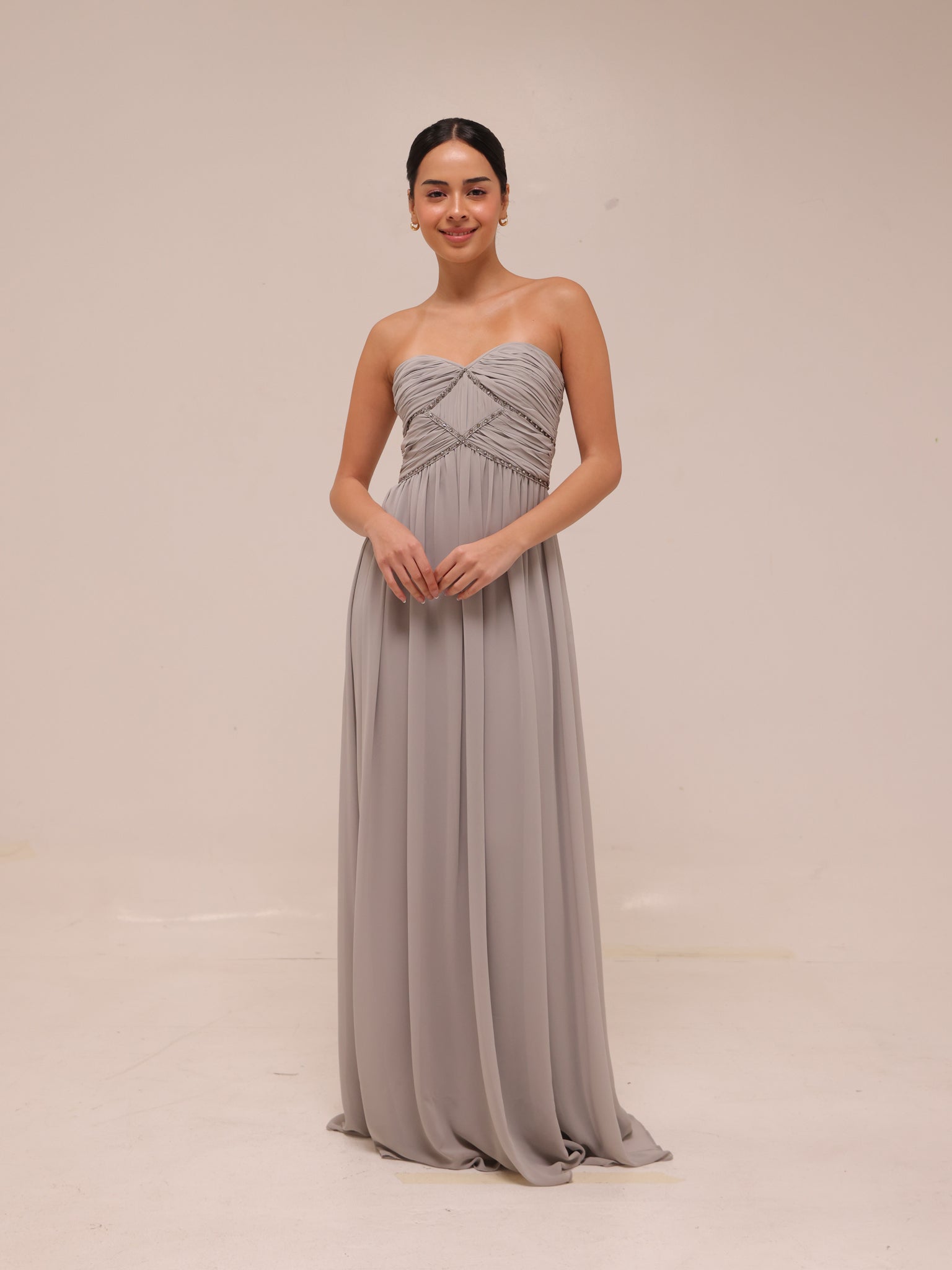 Pearl Strapless Maxi Dress
