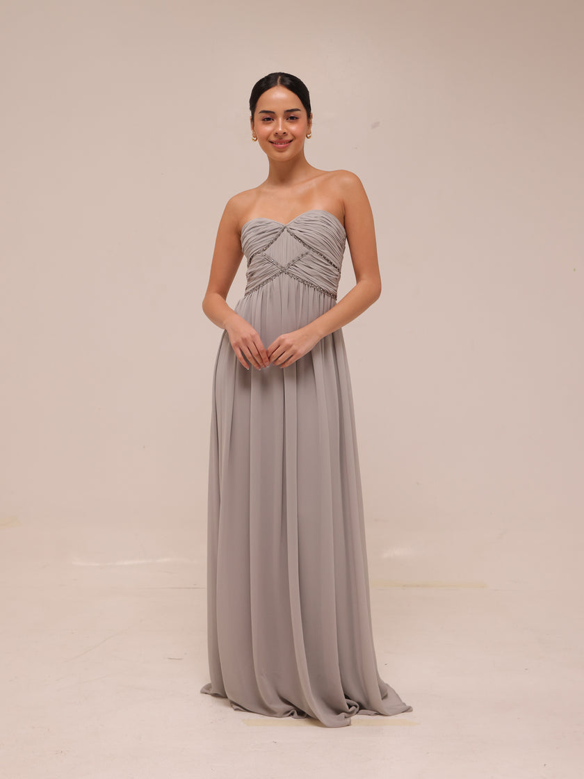 Pearl Strapless Maxi Dress