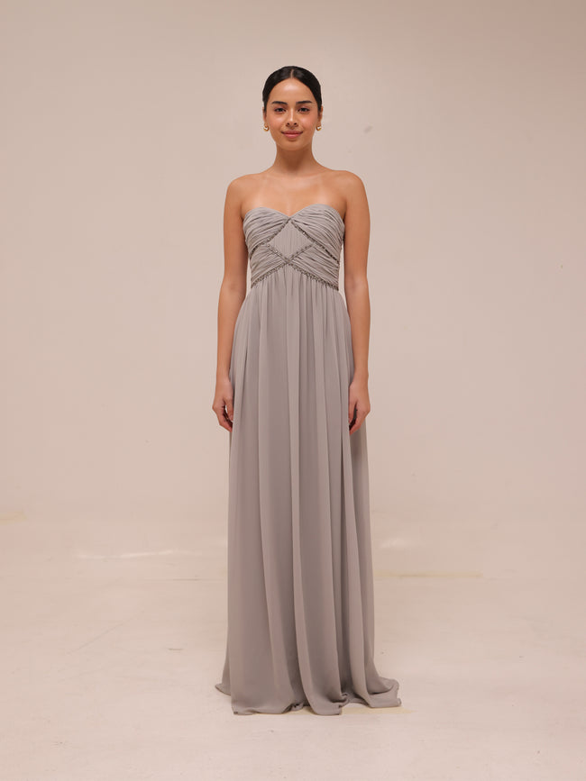 Pearl Strapless Maxi Dress