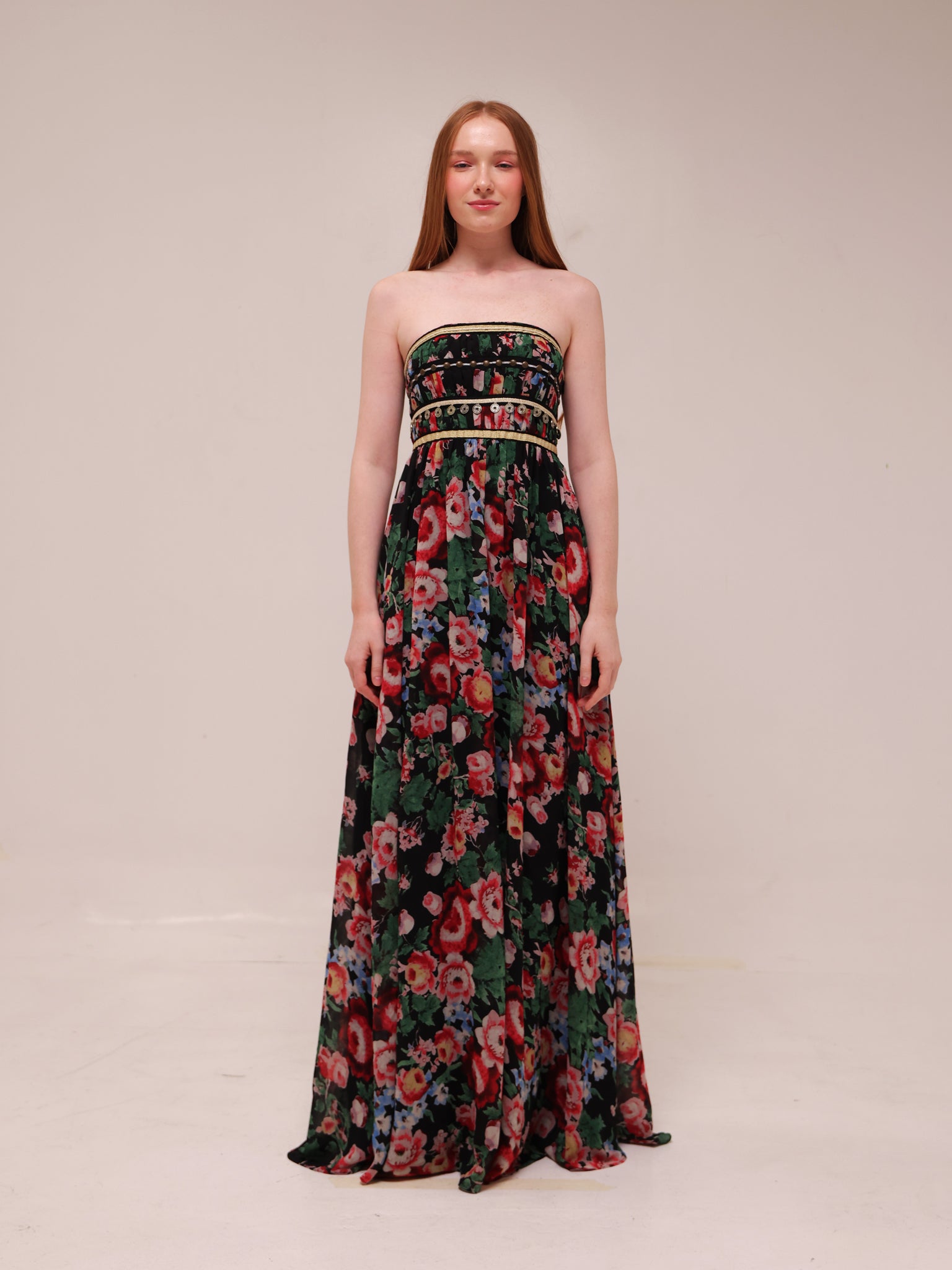 Verona Floral Column Gown