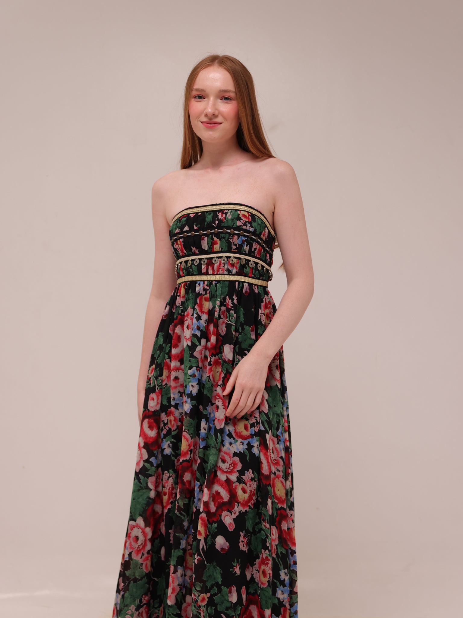 Verona Floral Column Gown