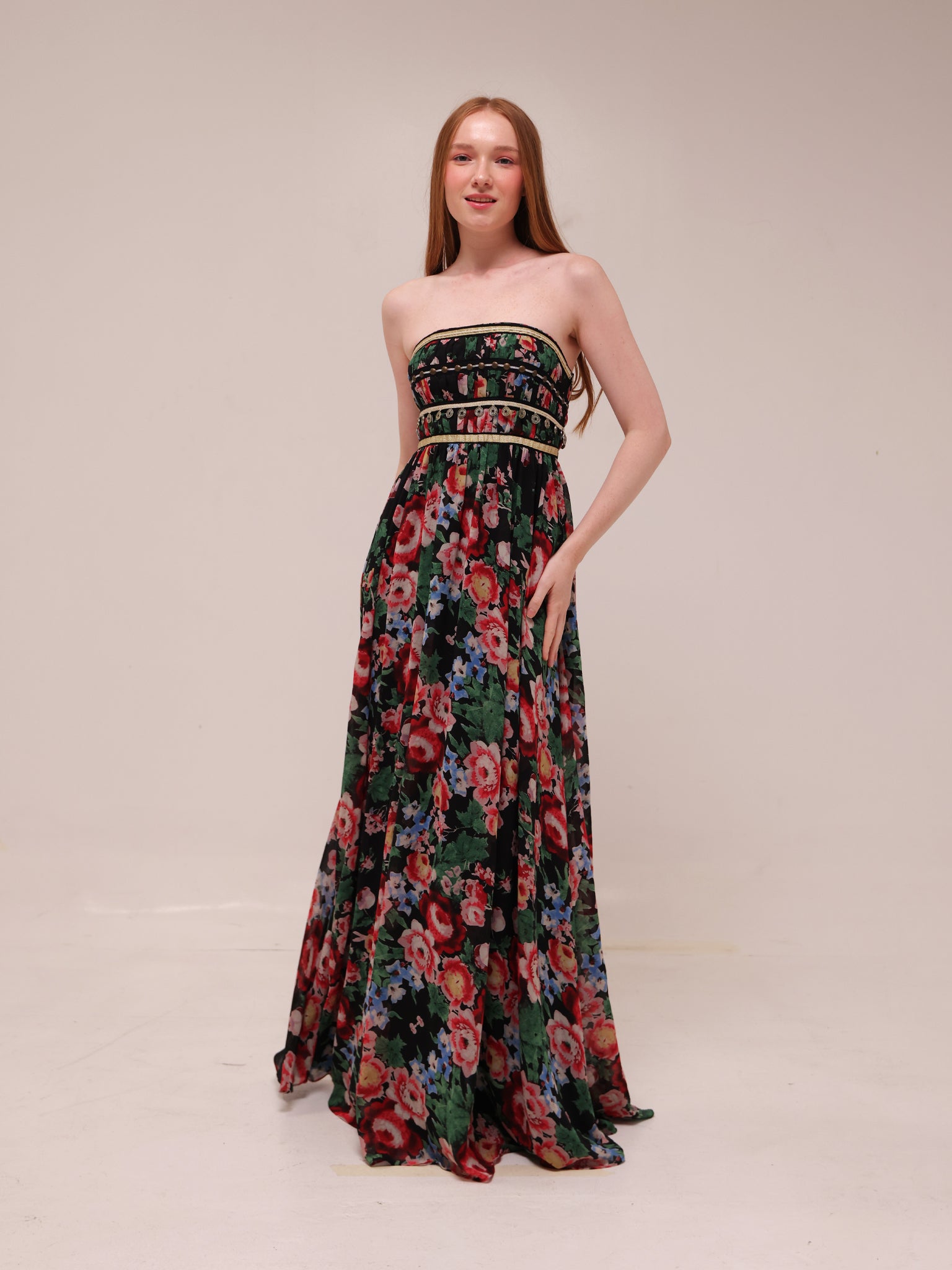 Verona Floral Column Gown