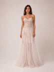 Gigi Light Pink Strapless Sweetheart Corset Sheer Gown