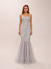 Gray Tulle Trumpet Gown