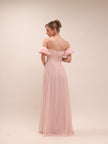 Bow Front Off-the-shoulder Silk-Georgette Gown