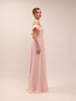 Bow Front Off-the-shoulder Silk-Georgette Gown