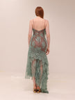 Sage Lace Asymmetrical Dress