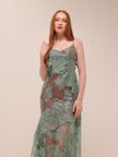 Sage Lace Asymmetrical Dress