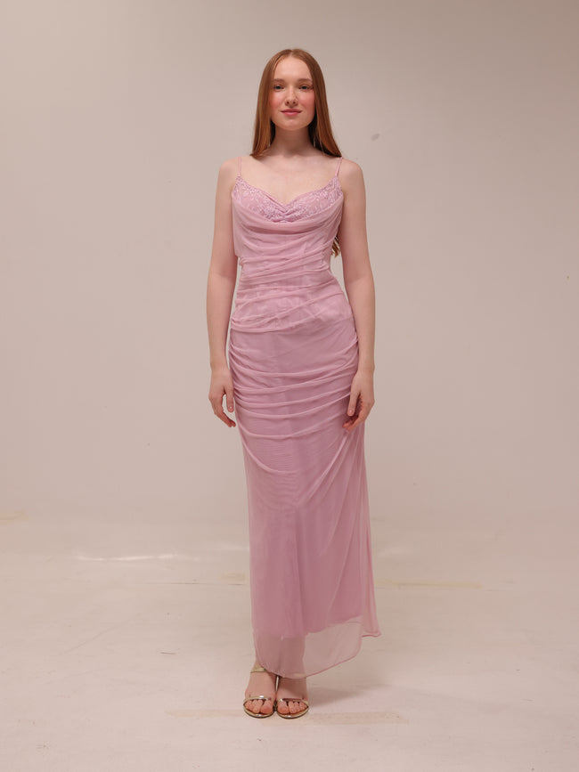 Nalini Cotton Candy Corset Maxi Dress
