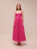 Amara Corset Pleated Tulle Fit & Flare Midi Dress