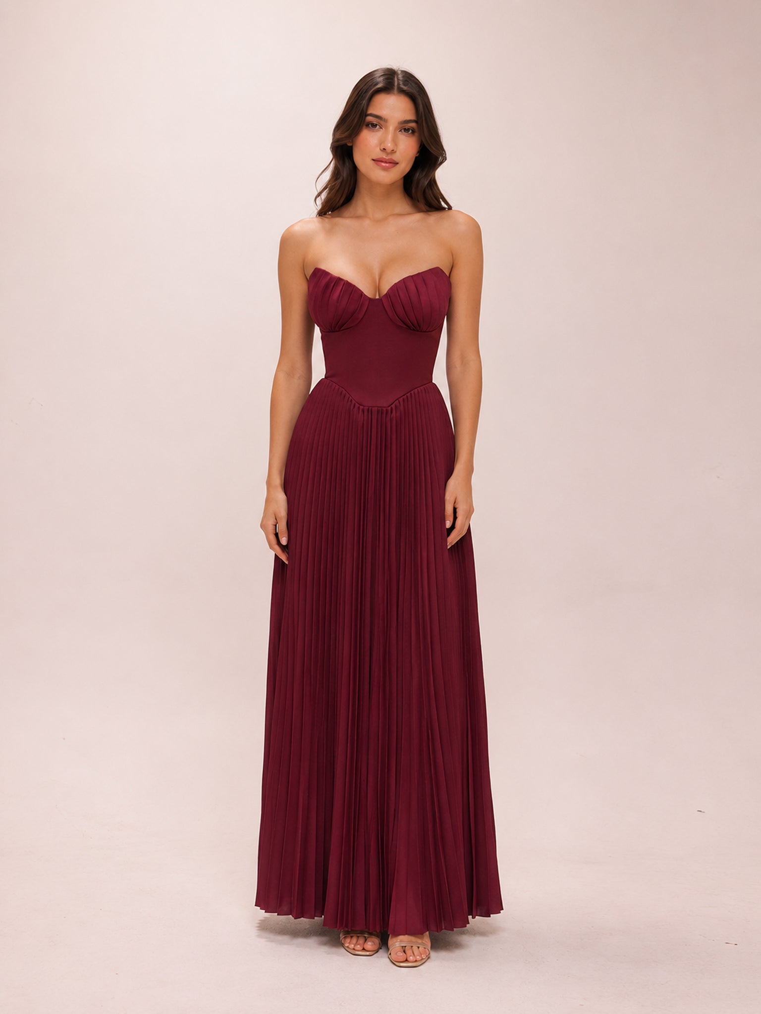 Marcella Pleated Georgette Dress