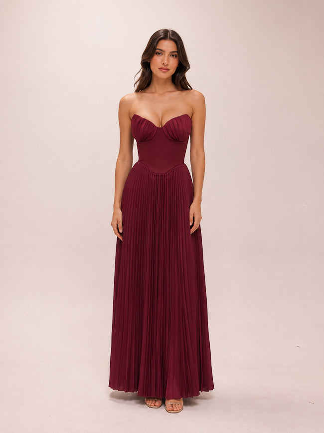 Marcella Pleated Georgette Dress