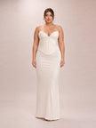 Eve Ivory Satin Corset Maxi Gown