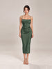 Teia Dress Forest Draped Corset Midi Dress