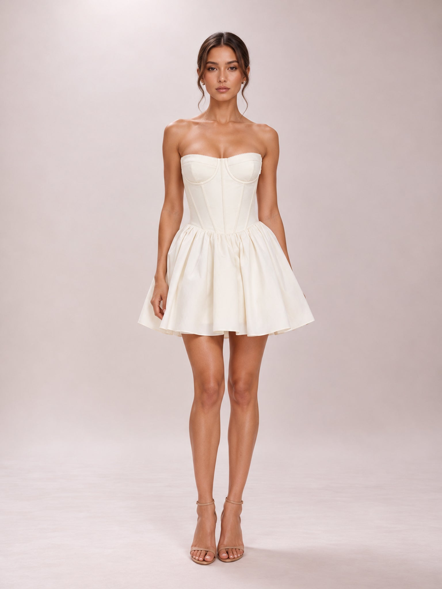 Kristiana Ivory Corset Mini Dress