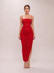 Fornarina Red Organza Mesh Maxi Dress