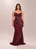 Anastelle Plum Satin Maxi Gown