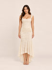 Cesca Cream Floral Lace Dress
