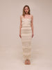 Solana Ivory Sequin Pleat Maxi Dress