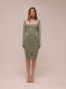 Freyja Green Gathered Corset Dress