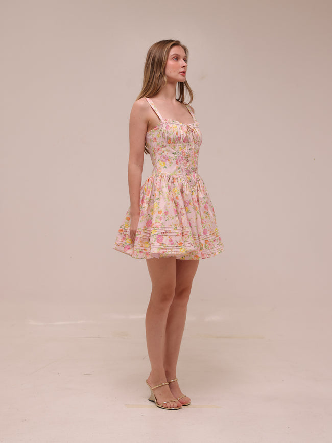 Natassia Pink Meadow Mini Dress