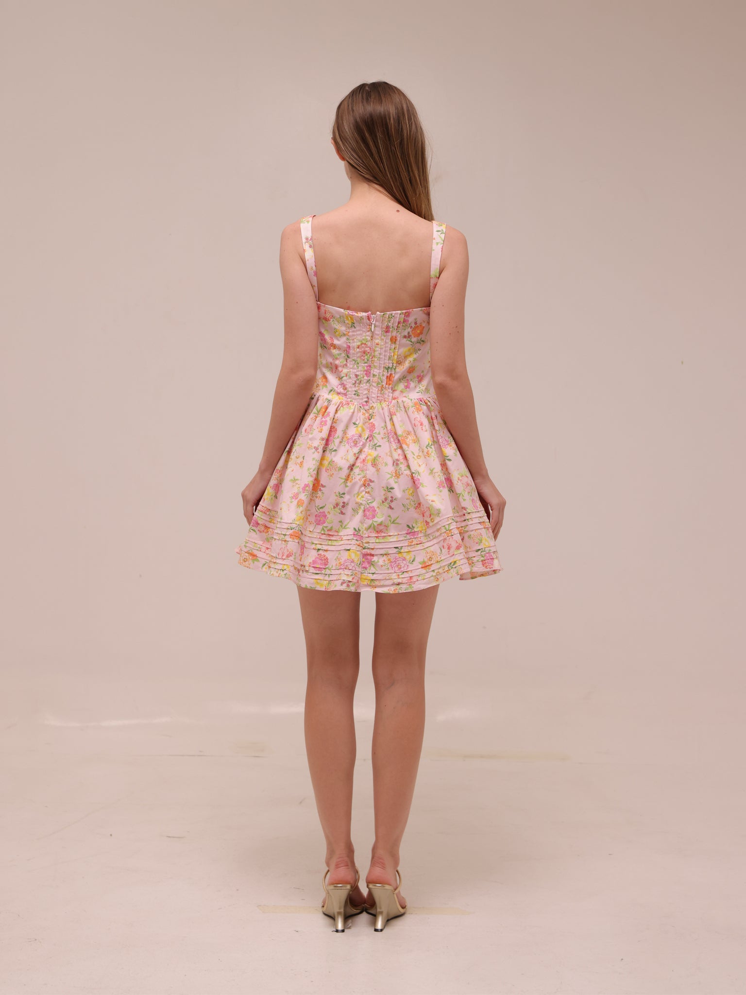 Natassia Pink Meadow Mini Dress