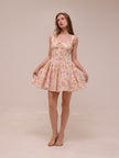 Natassia Pink Meadow Mini Dress