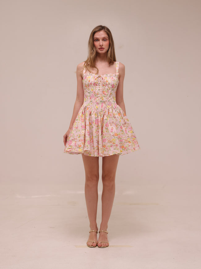 Natassia Pink Meadow Mini Dress
