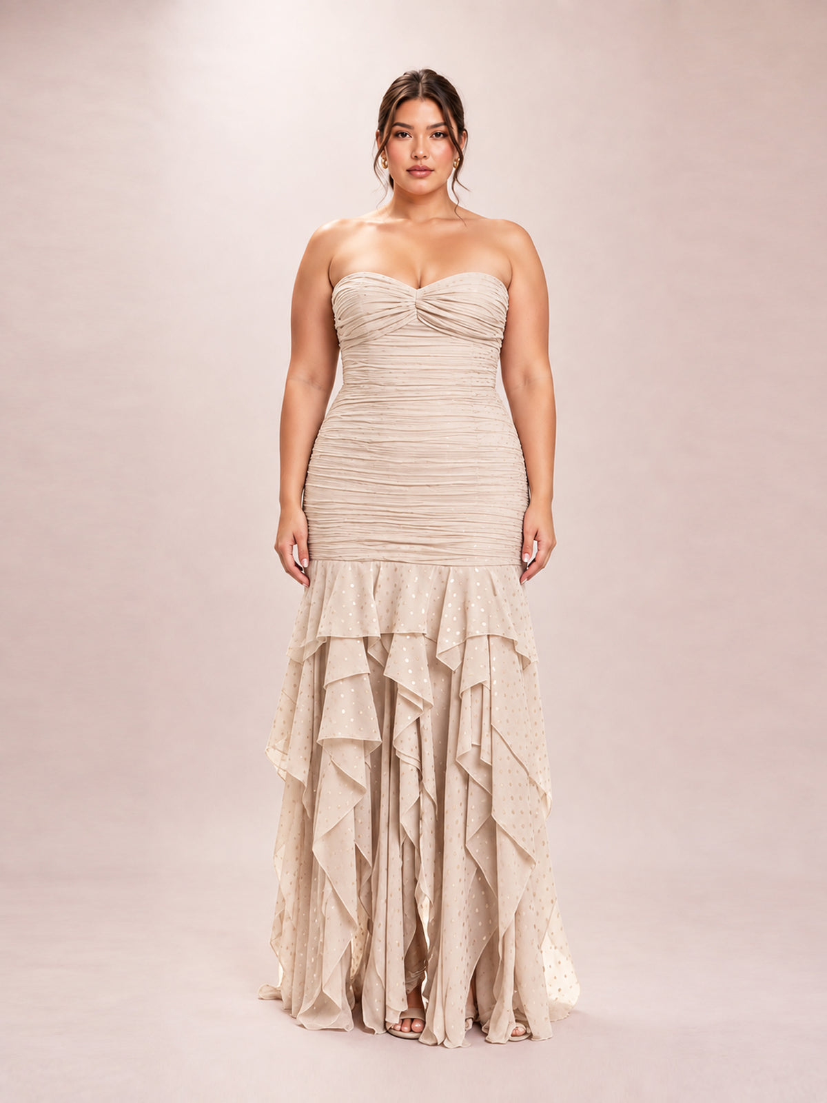 Champagne Gold Strapless Gown