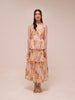 1960 Floral Tiered Linen Midi Dress