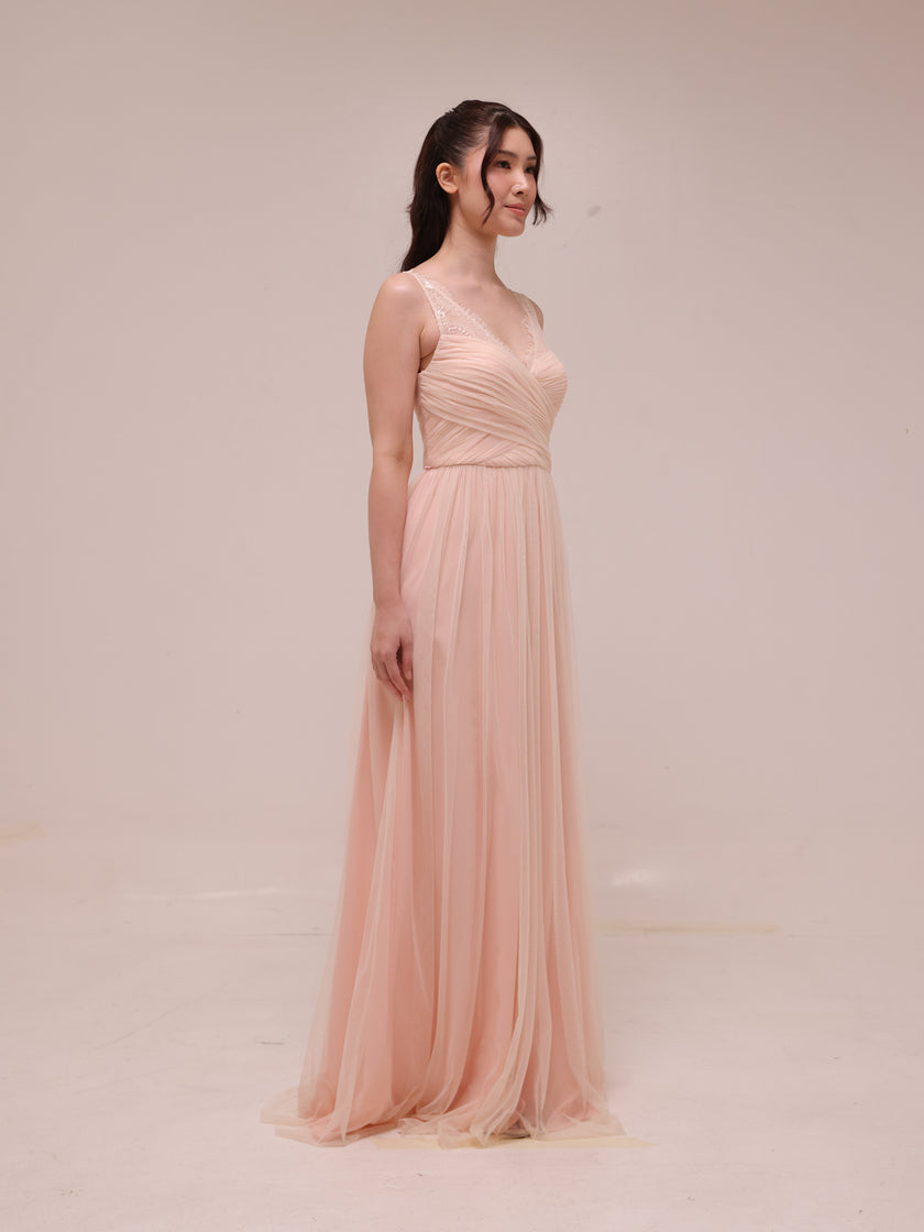 Celeste Blush Tulle Gown