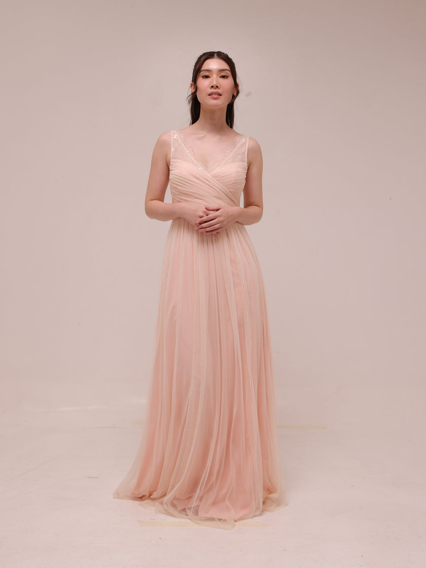 Celeste Blush Tulle Gown