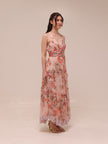 Pink Tiered Ruffle Floral Maxi Dress