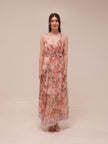 Pink Tiered Ruffle Floral Maxi Dress