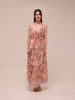 Pink Tiered Ruffle Floral Maxi Dress