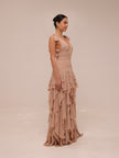 Ruffled Chiffon Maxi Dress