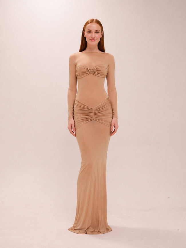 Josephine Dress in Truffle
