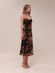 Black Floral Midi Dress