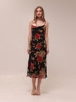 Black Floral Midi Dress