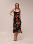 Black Floral Midi Dress