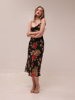 Black Floral Midi Dress