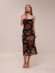 Black Floral Midi Dress