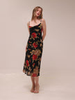 Black Floral Midi Dress