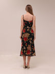 Black Floral Midi Dress