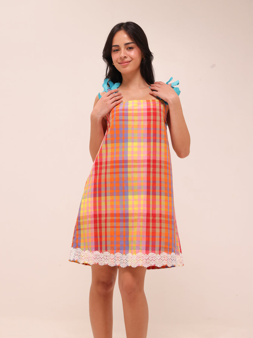 Sorbet Plaid Mini Dress