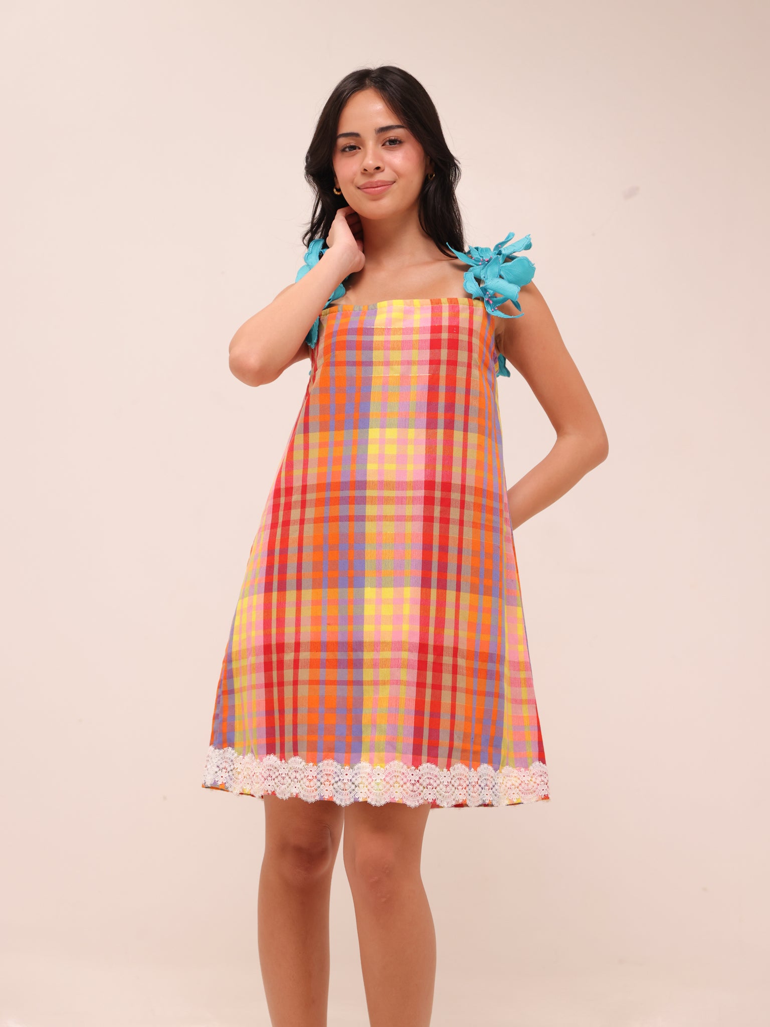 Sorbet Plaid Mini Dress