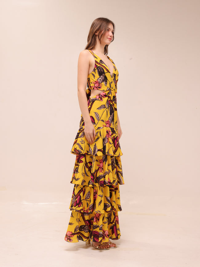 Nature’s Eloquence Tiered Maxi Dress