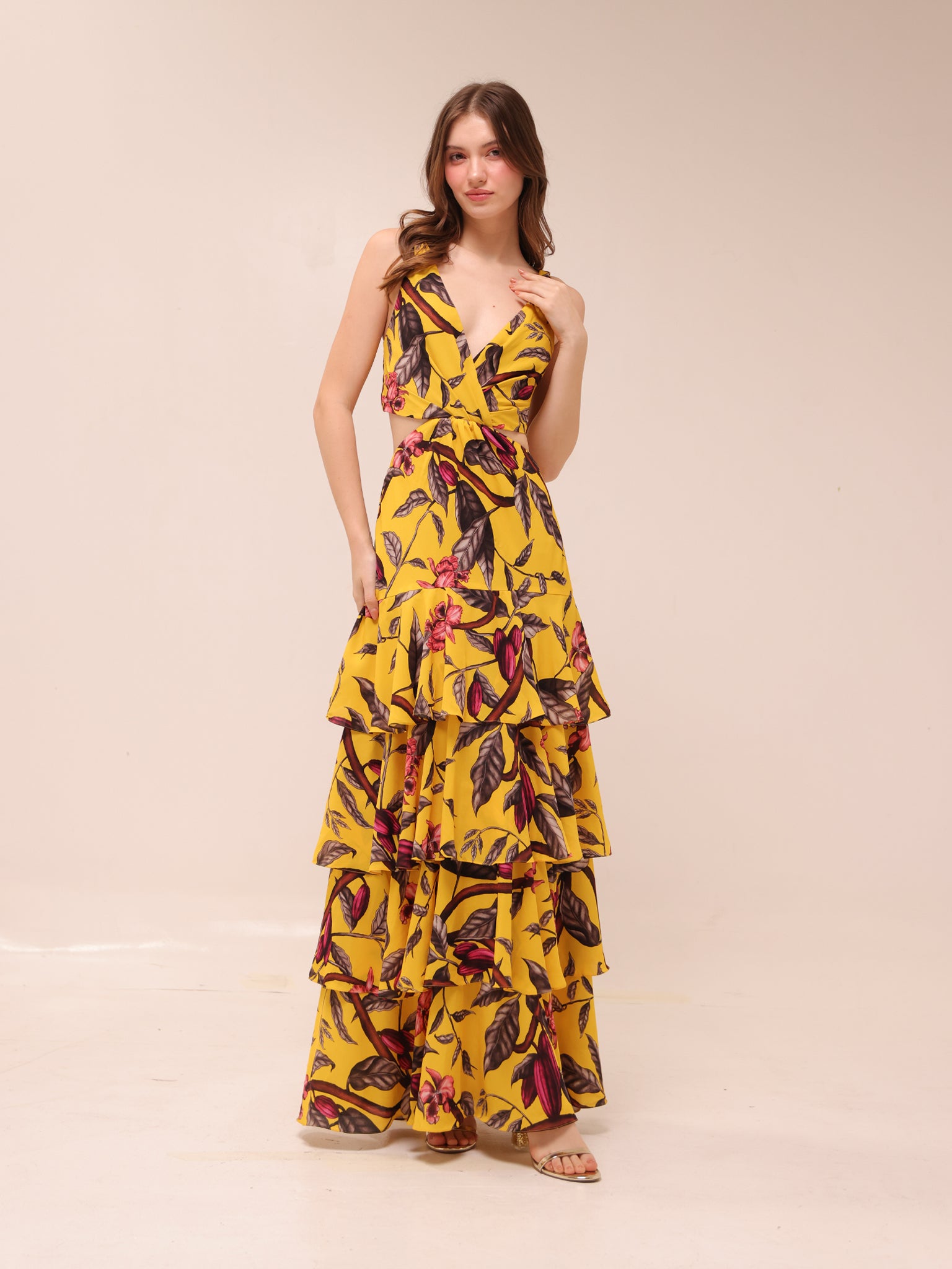 Nature’s Eloquence Tiered Maxi Dress